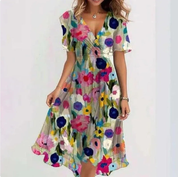 Annegret – damenkleid mit v-Ausschnitt 3