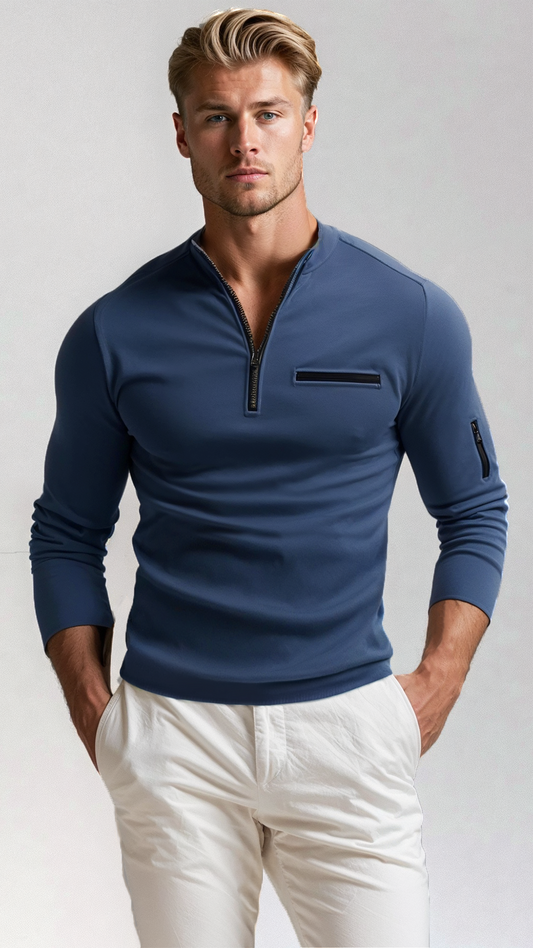 Antione - Poloshirt mit Viertelreißverschluss 1
