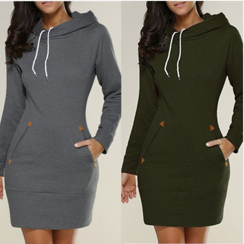 Hagia - Lässiges Hoodie-Kleid über dem Knie 5