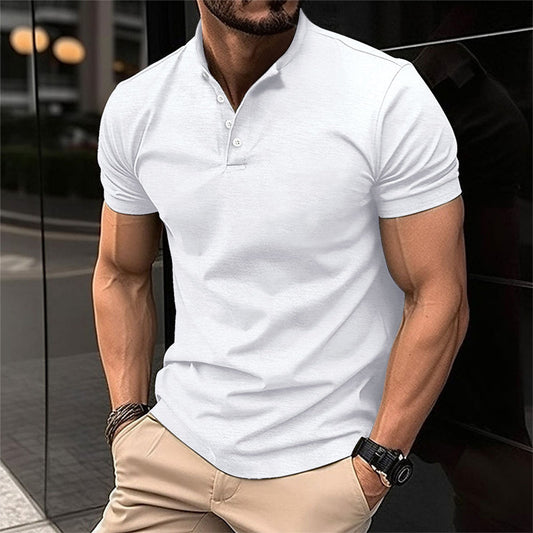Herren Henley T-Shirt mit Knopfleiste – Kurzarmshirt für Alltag & Freizeit 1