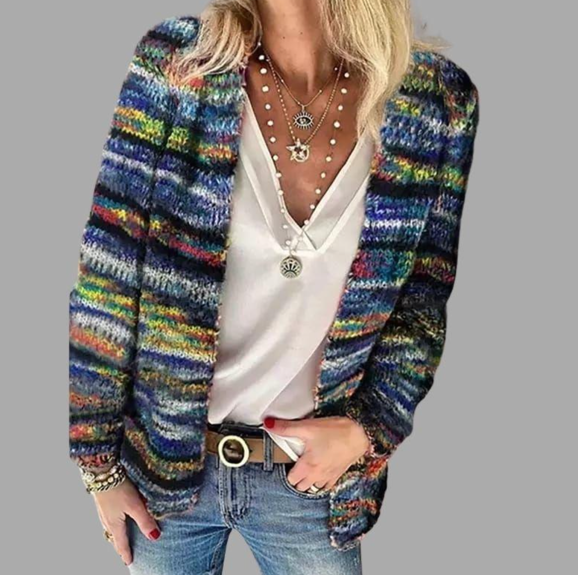 JESSIKA - Stylische und bunte Strick-Jacke 1
