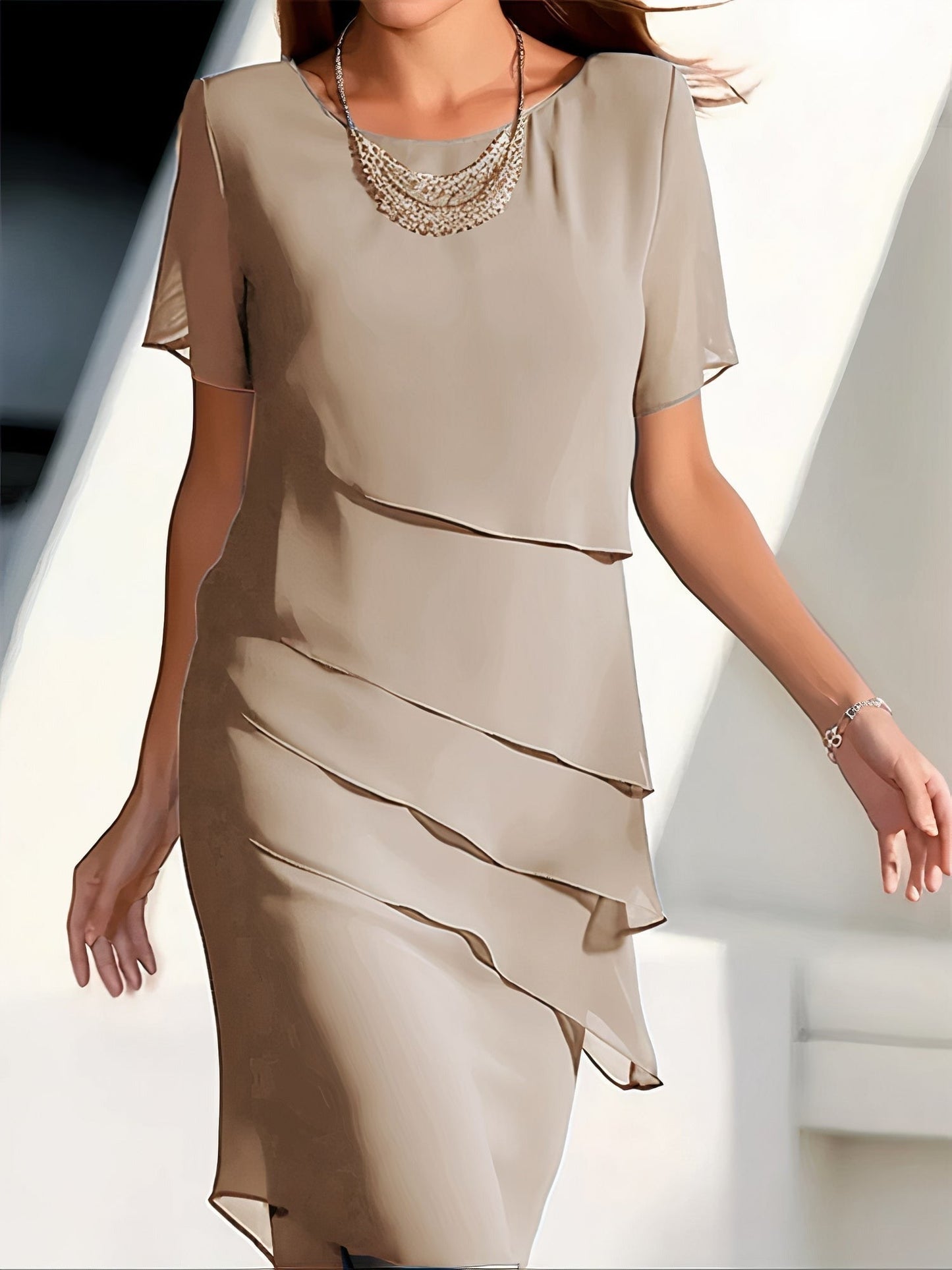 Kalliope - Sommer Shifon Kleid - Boho - Bequem - Für verschiedene Zwecke für Damen 3