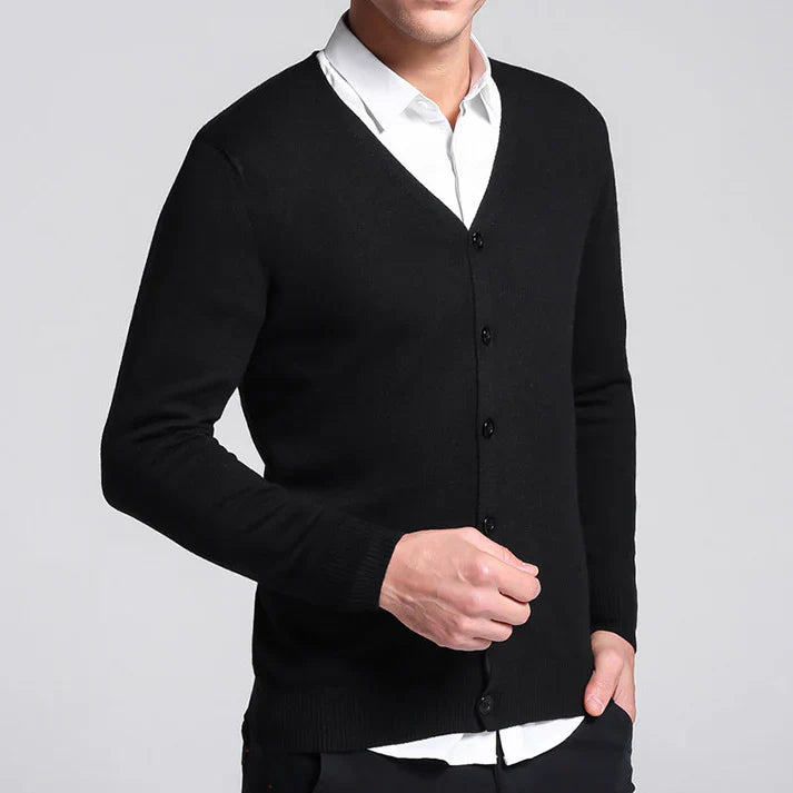 Klassische Strickjacke mit V-Ausschnitt und Knopfleiste für Männer 7