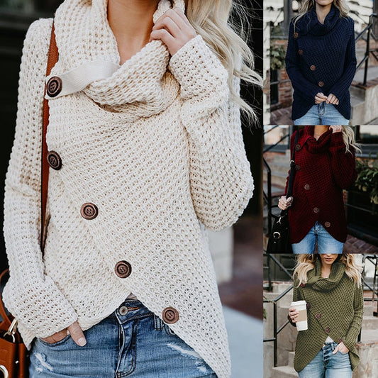 Marybeth - Moderner A-symmetrischer Rollkragenpullover mit stilvollen Details 1