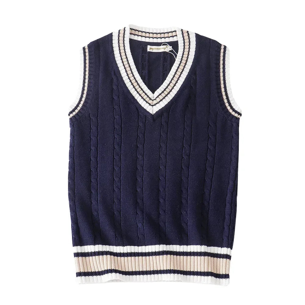 Old Money Style V Ausschnitt Retro Pullover Weste für Herren 10