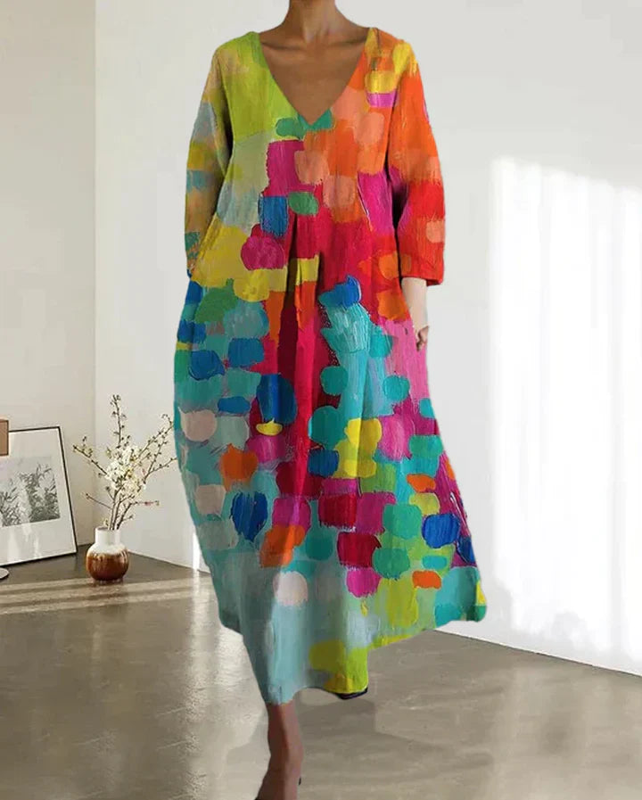Sabrina – bunt bedrucktes kleid 3
