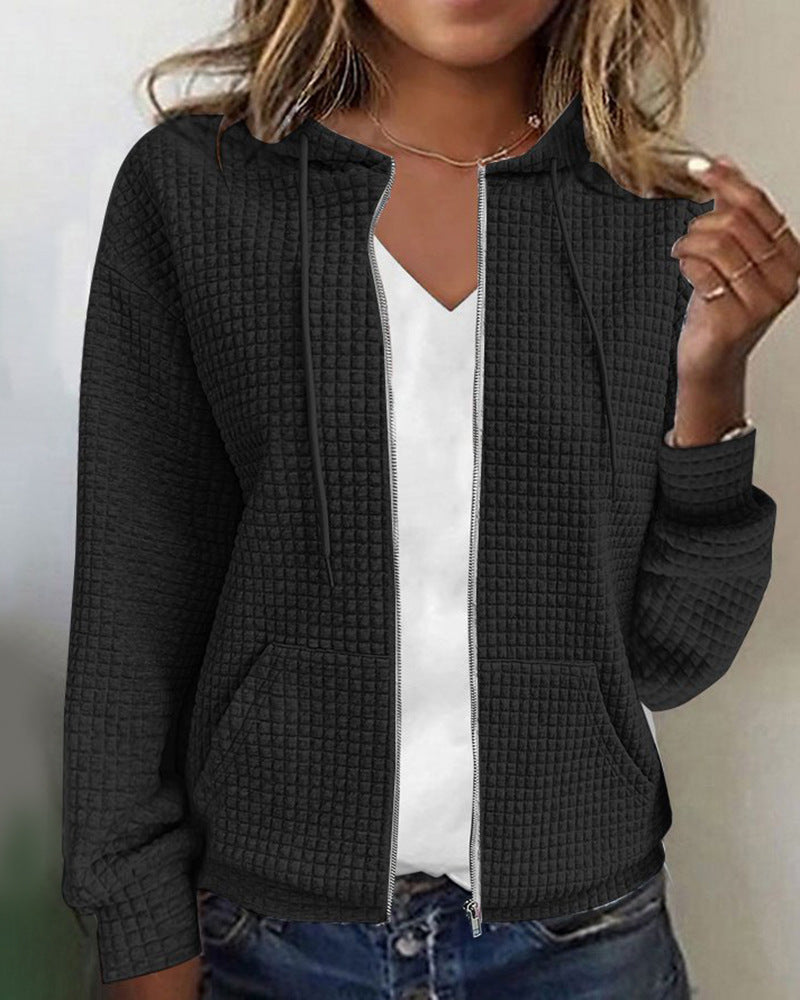 Sandra | Lässige Jacke mit Tasche in Uni-Farbe 4