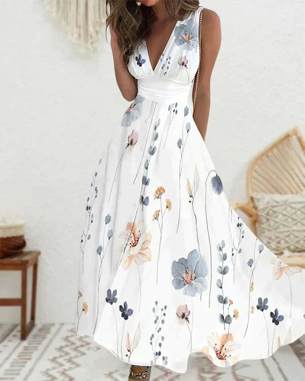 YARA - Stilvolles weißes Blumenkleid 1