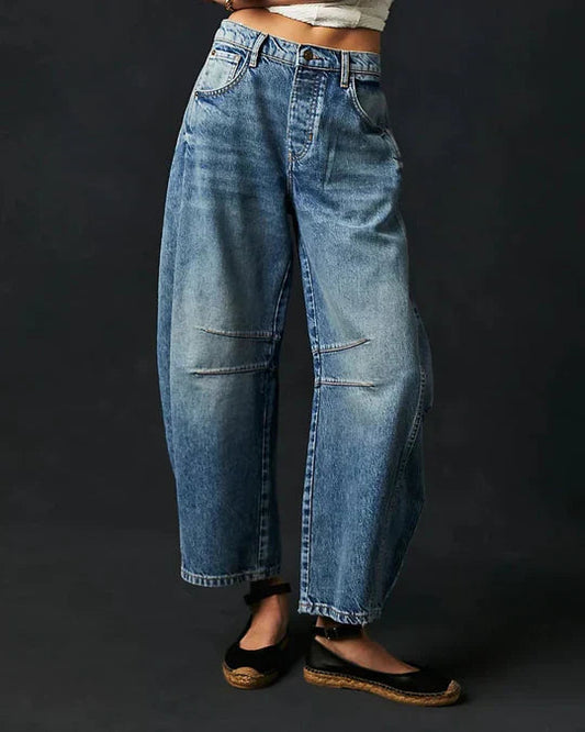 Adeline - Mid Rise Barrel Jeans Für Frauen 0