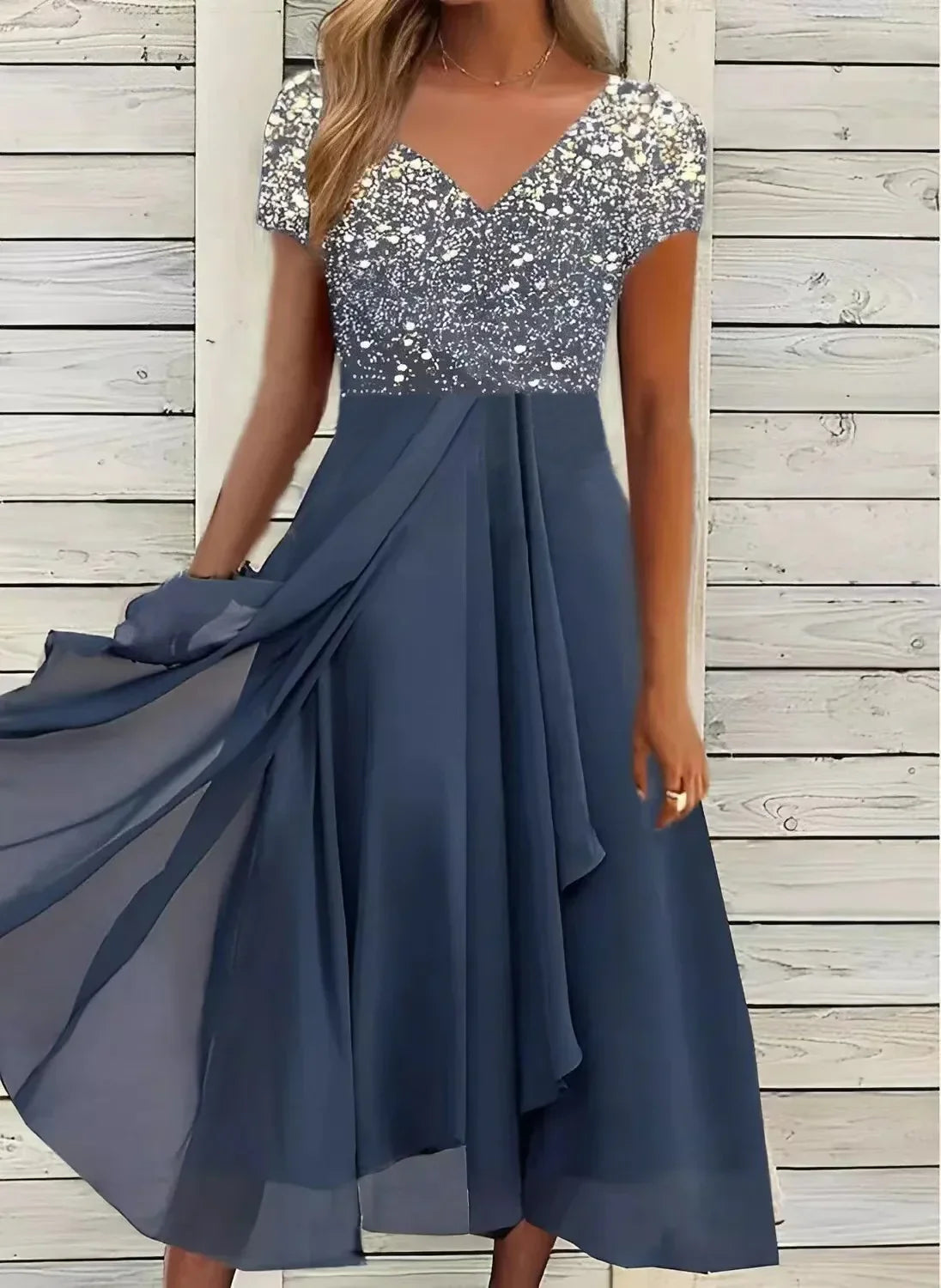 Adrienne - Damen Chiffon Partykleid 4
