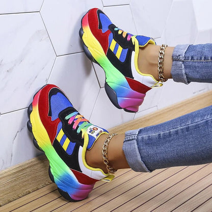 Amber - Bunte Sneakers mit Regenbooh Design für Damen 2