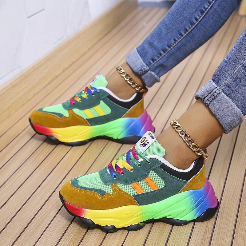 Amber - Bunte Sneakers mit Regenbooh Design für Damen 3