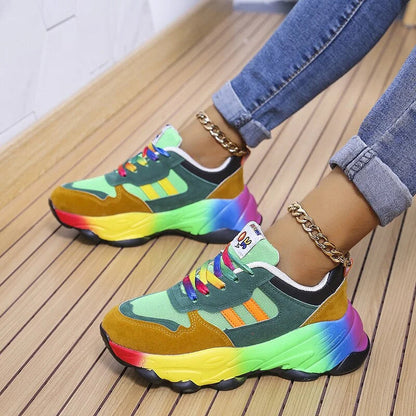 Amber - Bunte Sneakers mit Regenbooh Design für Damen 3