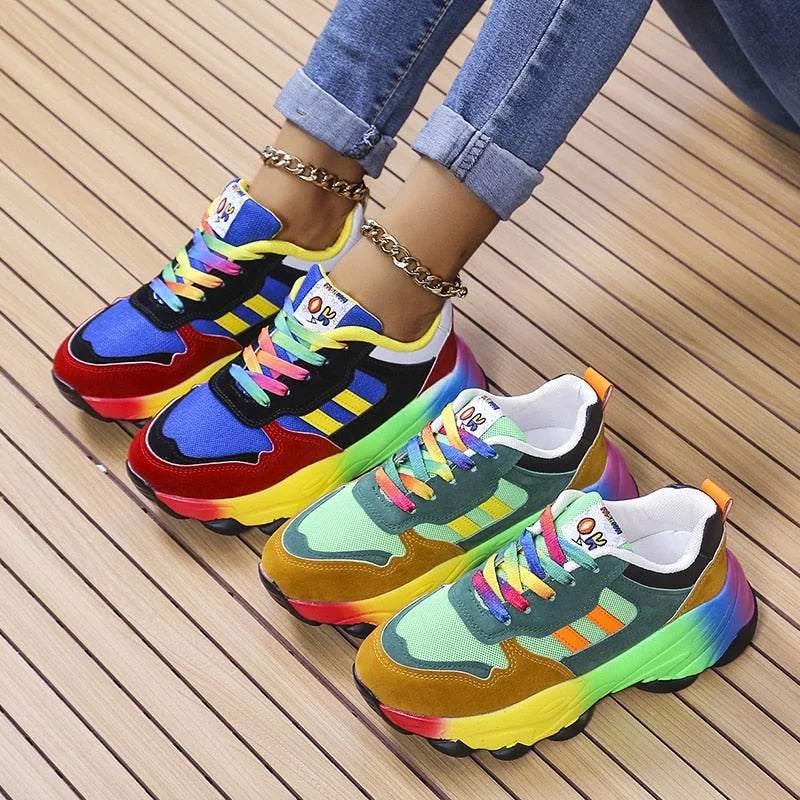 Amber - Bunte Sneakers mit Regenbooh Design für Damen 5