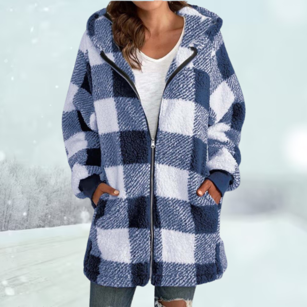 Anastasia - Gemütliche karierte Winterjacke mit Kapuze 3