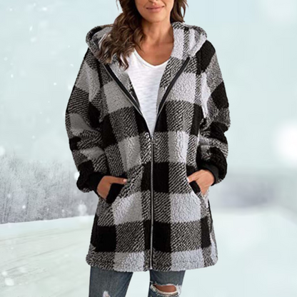 Anastasia - Gemütliche karierte Winterjacke mit Kapuze 4