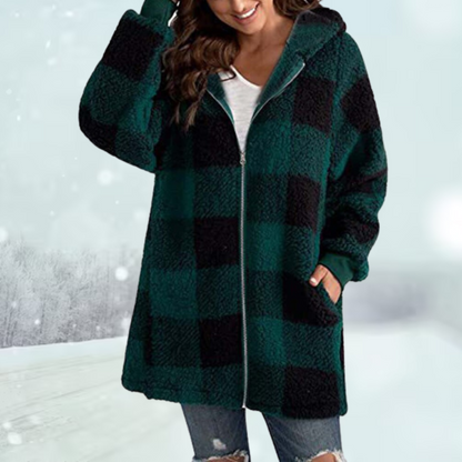 Anastasia - Gemütliche karierte Winterjacke mit Kapuze 6