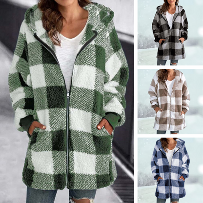 Anastasia - Gemütliche karierte Winterjacke mit Kapuze 7