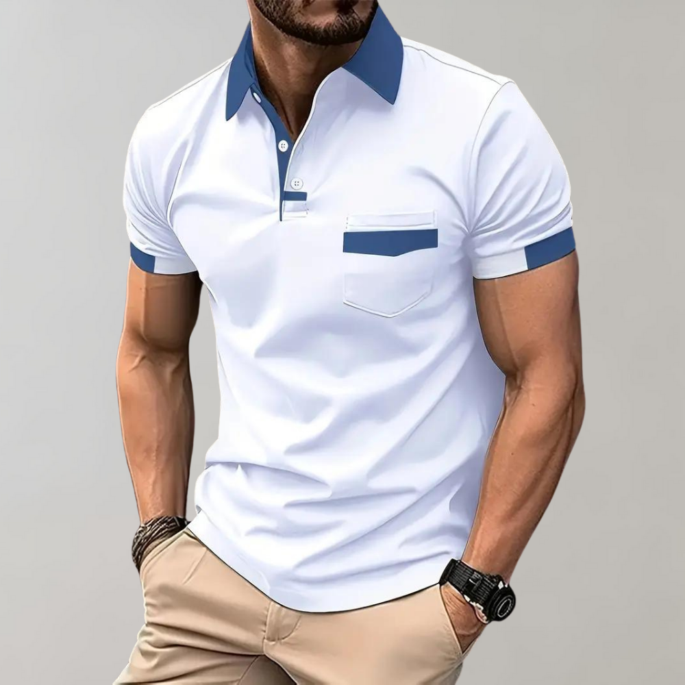 Andrew - Lässiges Baumwoll-Poloshirt mit Tasche für Männer 0