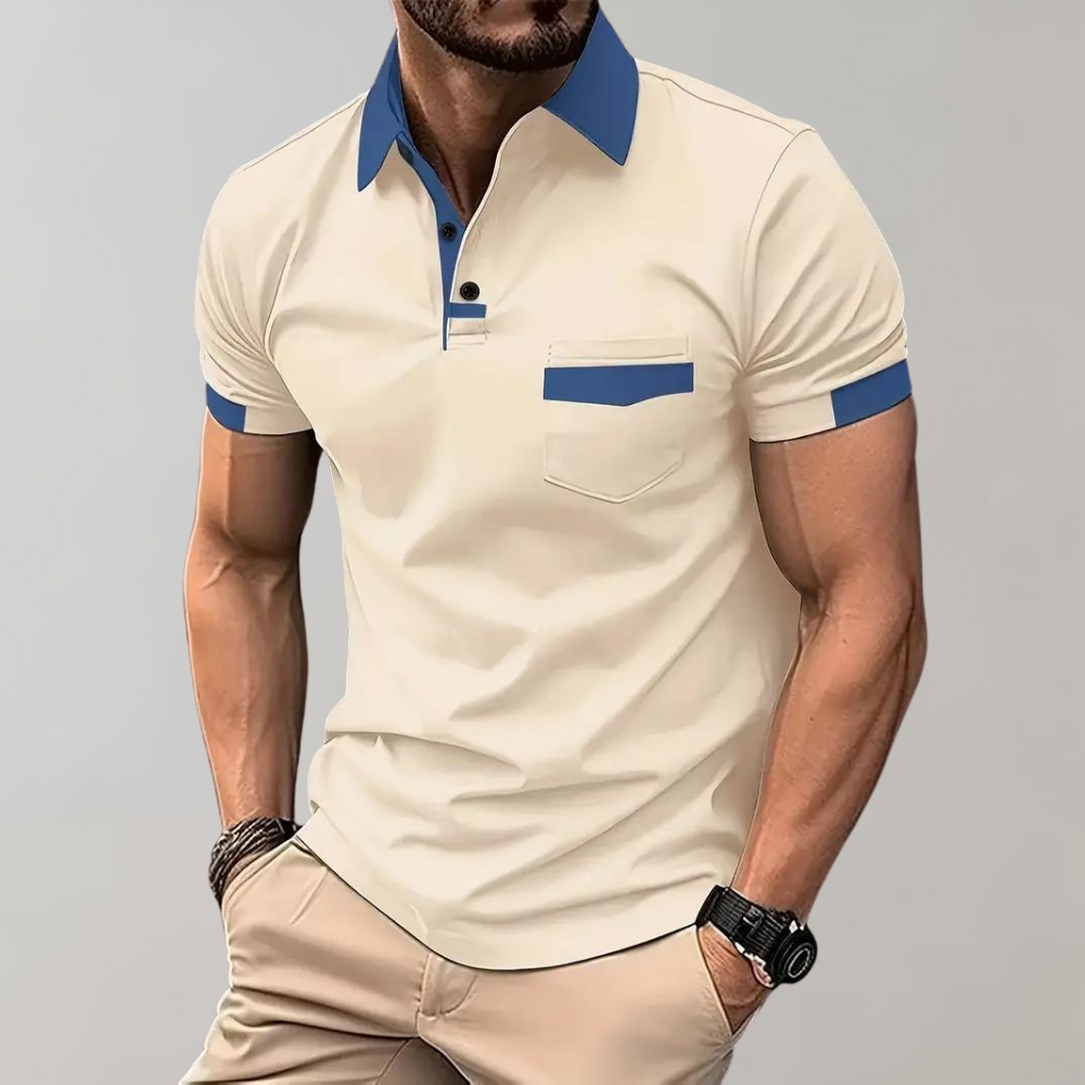 Andrew - Lässiges Baumwoll-Poloshirt mit Tasche für Männer 10