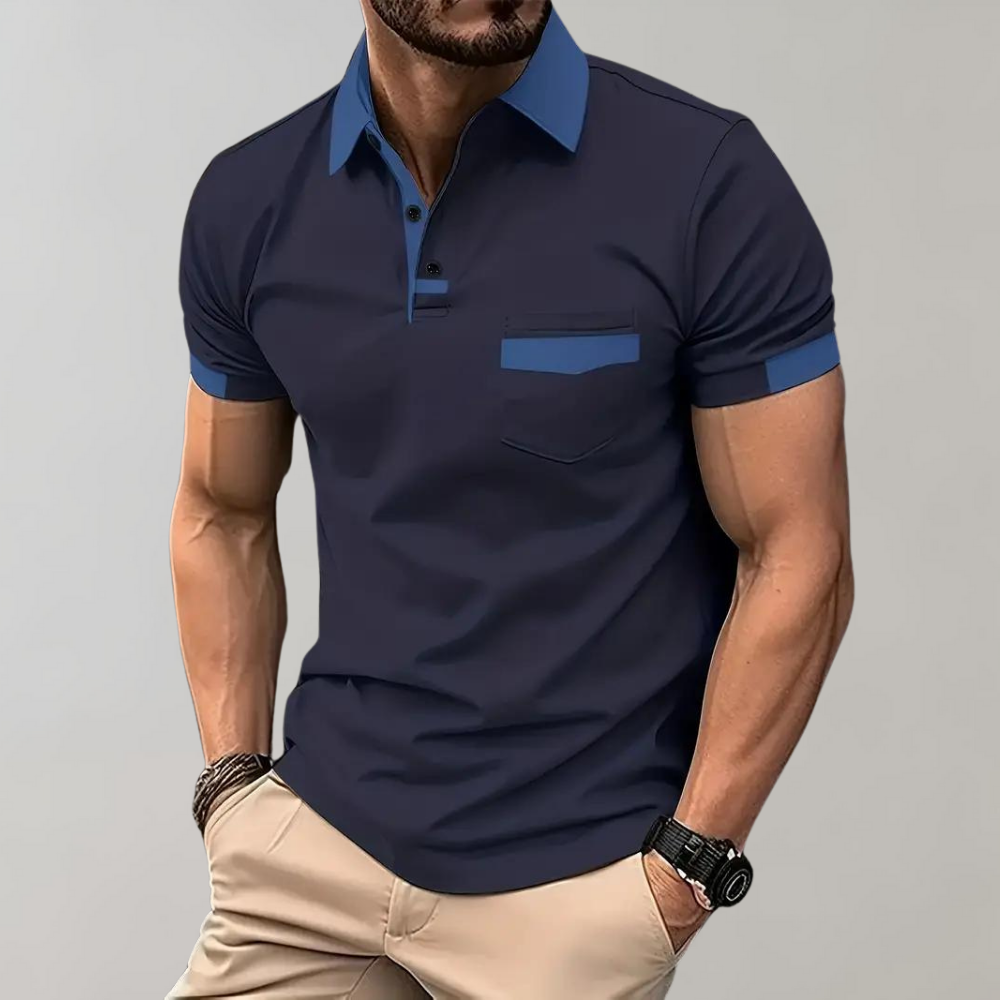 Andrew - Lässiges Baumwoll-Poloshirt mit Tasche für Männer 11