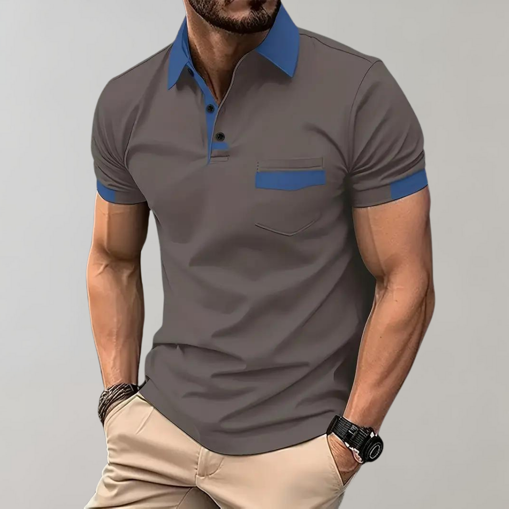 Andrew - Lässiges Baumwoll-Poloshirt mit Tasche für Männer 9