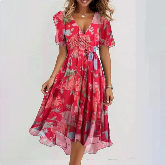 Annegret – damenkleid mit v-Ausschnitt 1