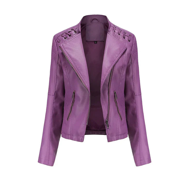 Arline - pu-lederjacke mit reibverschluss 3