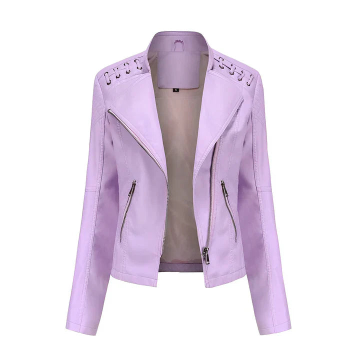 Arline - pu-lederjacke mit reibverschluss 4