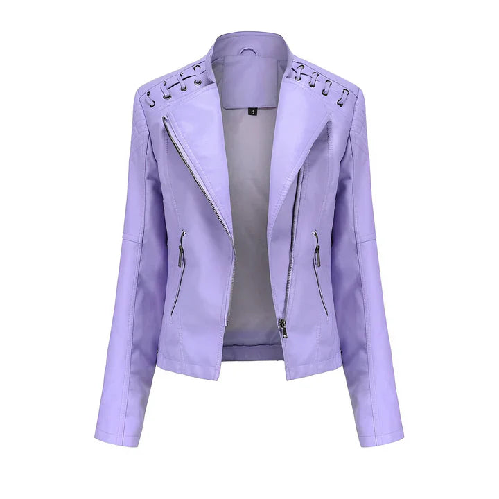 Arline - pu-lederjacke mit reibverschluss 5