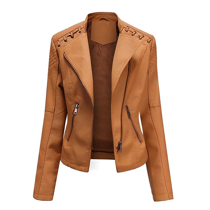 Arline - pu-lederjacke mit reibverschluss 6