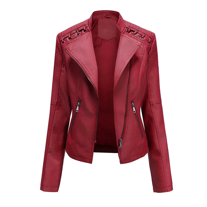 Arline - pu-lederjacke mit reibverschluss 8