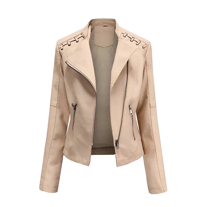 Arline - pu-lederjacke mit reibverschluss 9