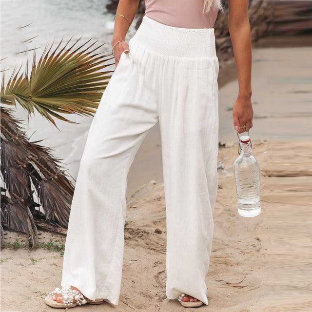 Ashlyn | Baumwoll-Leinen-Hose mit weitem Bein 0