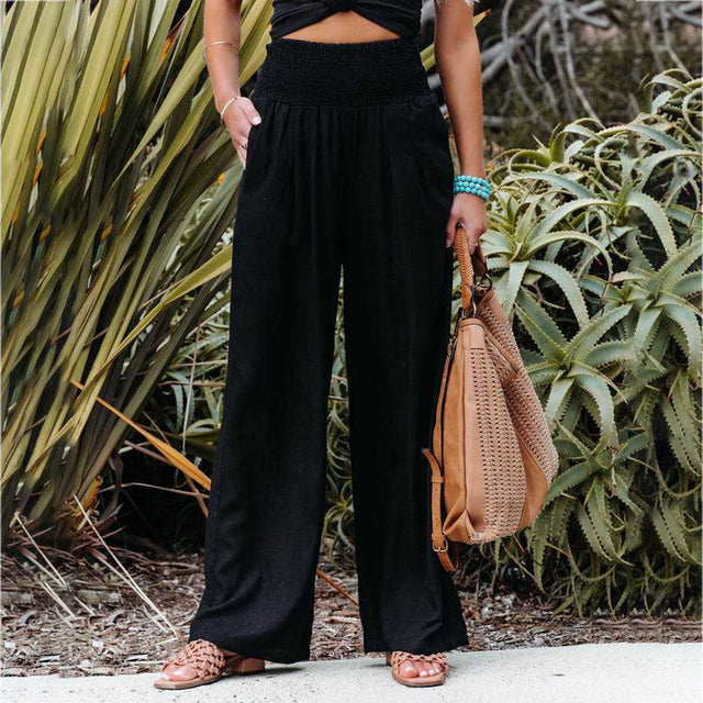 Ashlyn | Baumwoll-Leinen-Hose mit weitem Bein 2
