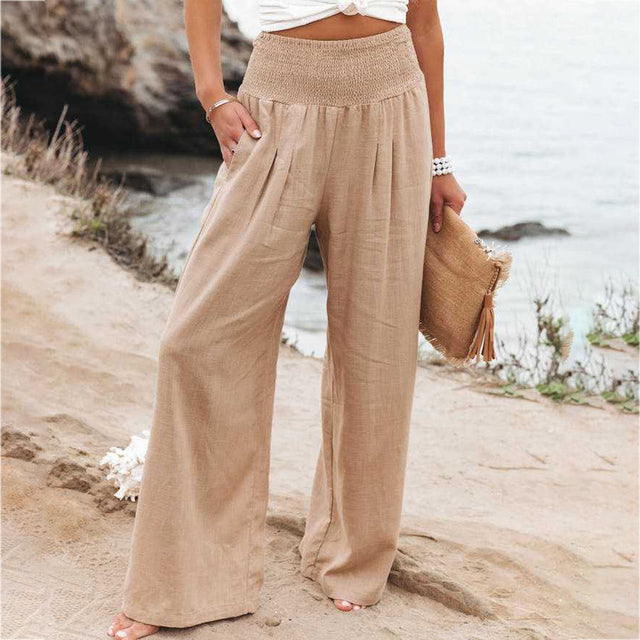 Ashlyn | Baumwoll-Leinen-Hose mit weitem Bein 3