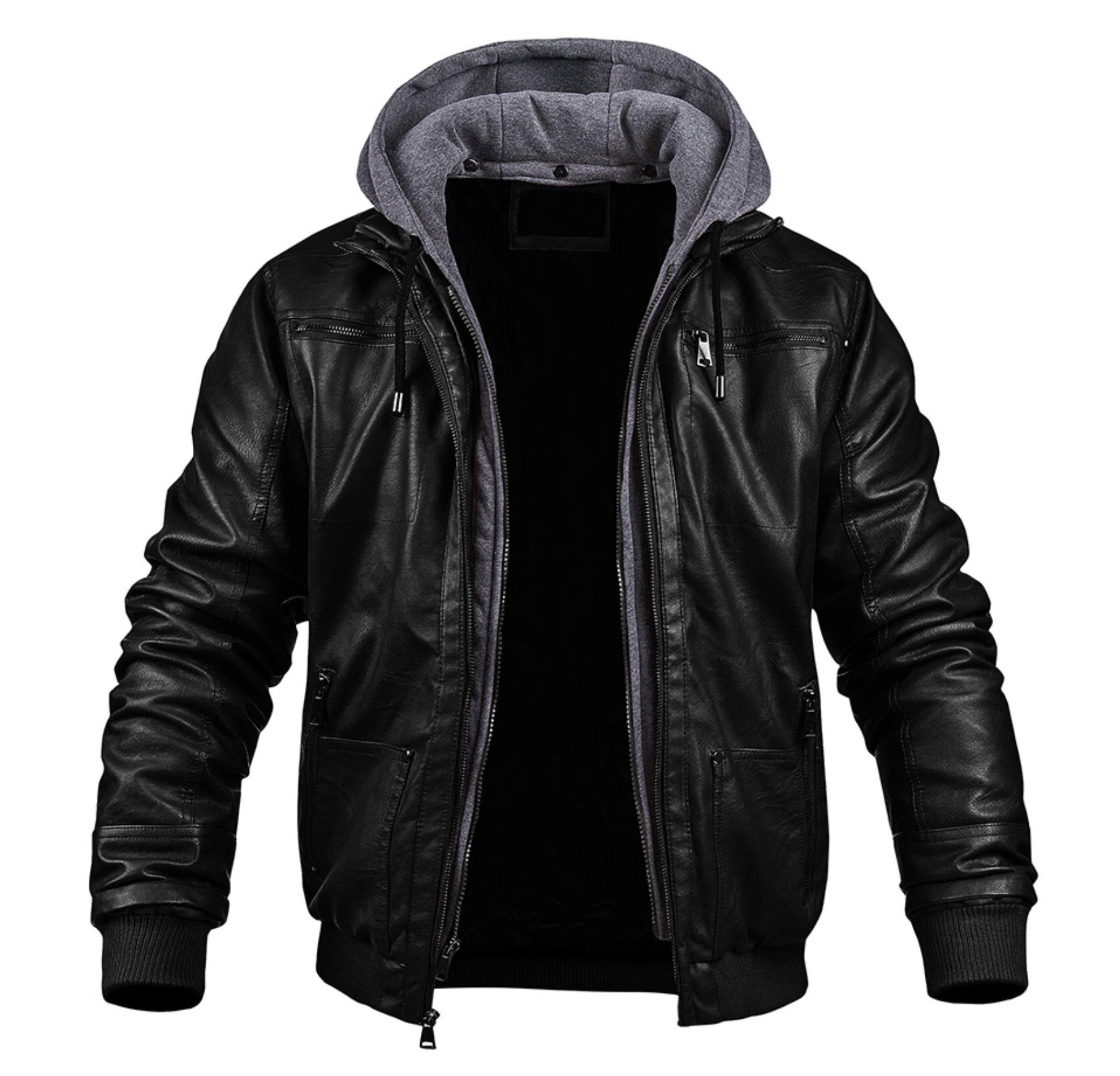 BENJAMIN - Stilvolle Premium Leder Winter Jacke mit Kapuze 0