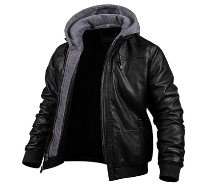 BENJAMIN - Stilvolle Premium Leder Winter Jacke mit Kapuze 1