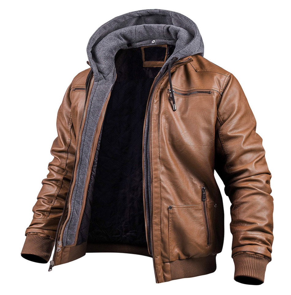 BENJAMIN - Stilvolle Premium Leder Winter Jacke mit Kapuze 2