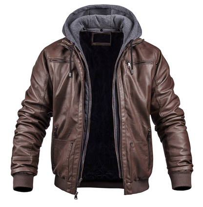 BENJAMIN - Stilvolle Premium Leder Winter Jacke mit Kapuze 3