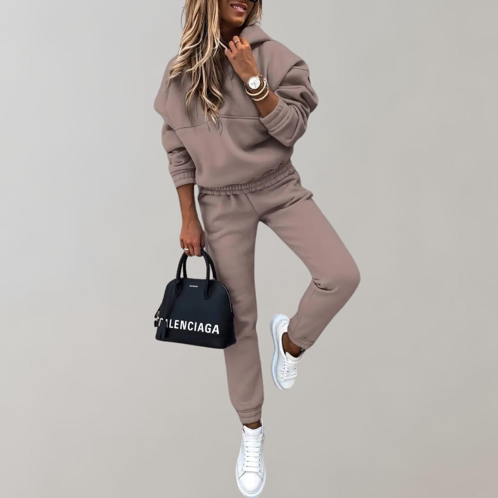 Baumwoll-Trainings- & Jogginganzug mit Kapuze im lässigen Retro-Stil für Damen | Perfekt für Freizeit 2