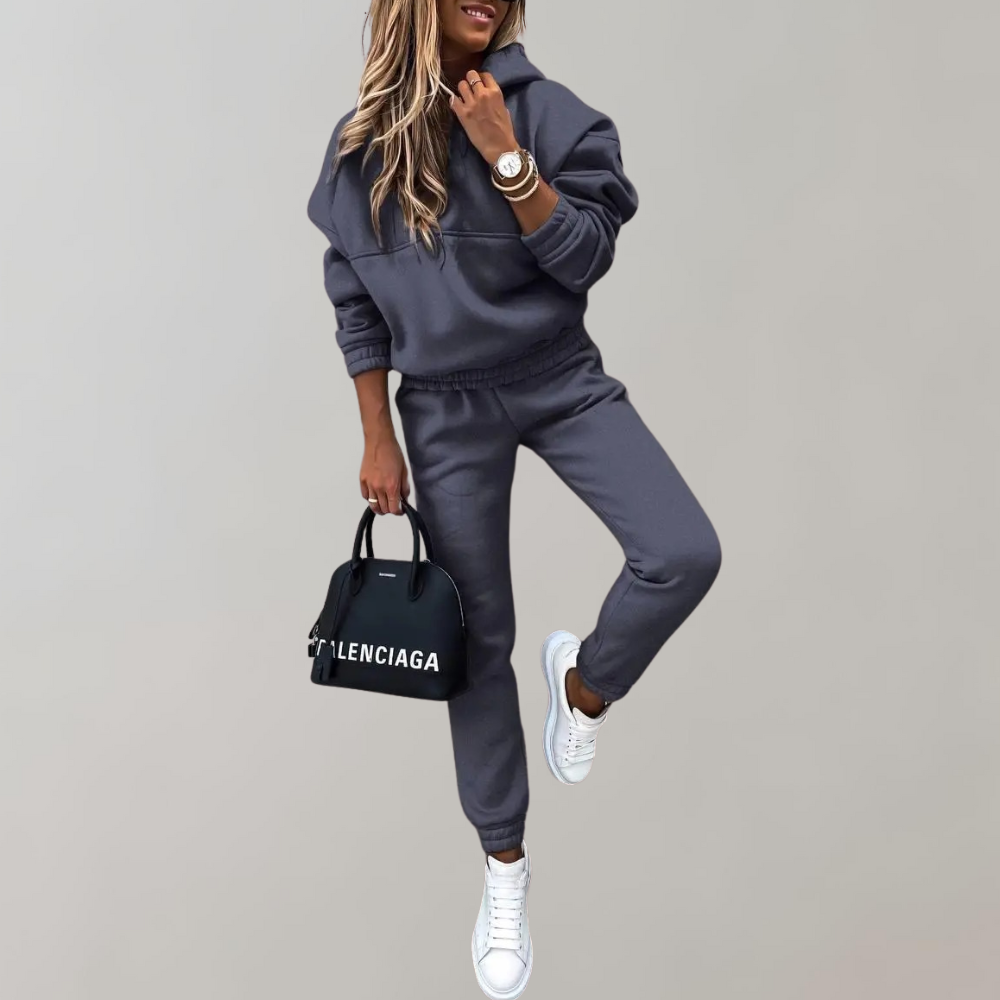 Baumwoll-Trainings- & Jogginganzug mit Kapuze im lässigen Retro-Stil für Damen | Perfekt für Freizeit 3