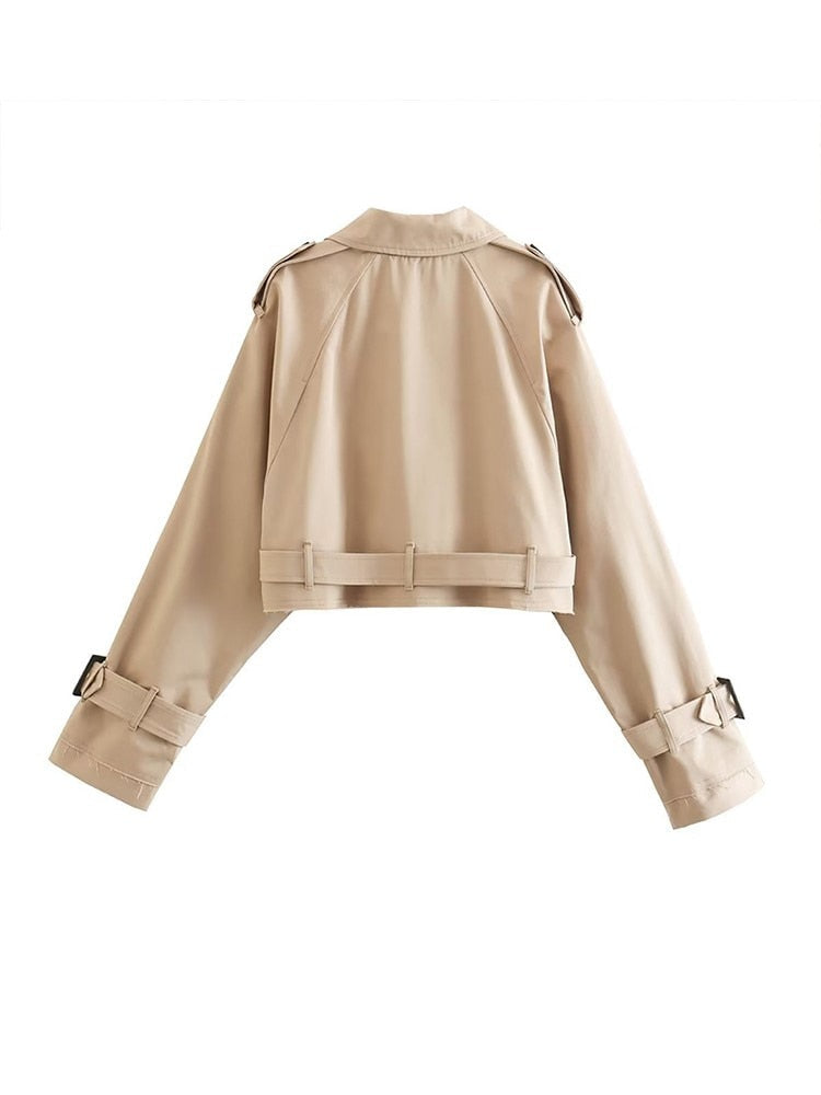 Beige Cropped Trenchcoat 1