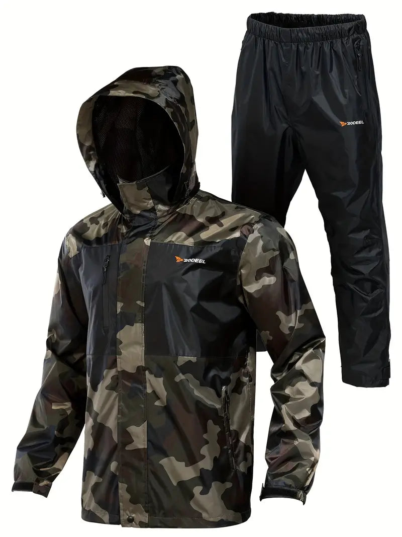 Bequeme Outdoor Atmungsaktive Regenjacke Mit Hose Für Herren | Perfekt Für Outdoor-Aktivitäten 0