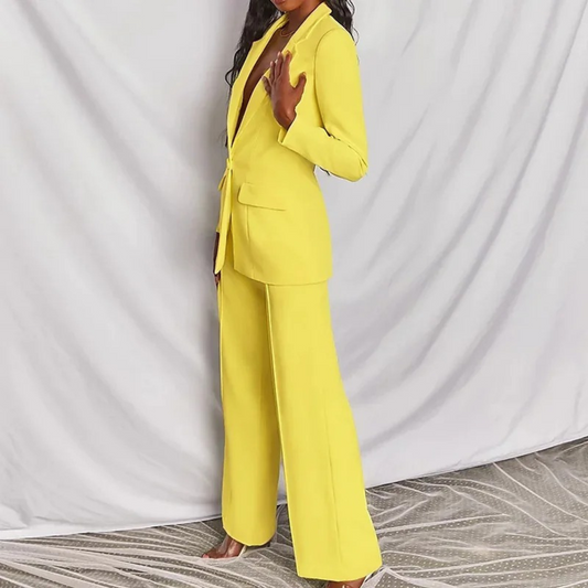 Bina - langärmeliges blazer-hosen-set für frauen 0