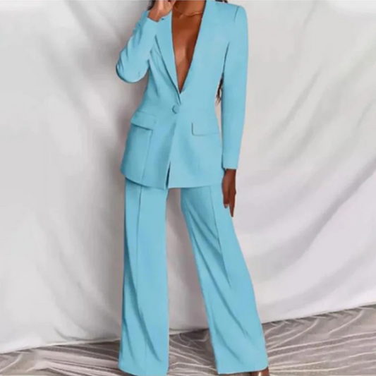 Bina - langärmeliges blazer-hosen-set für frauen 1