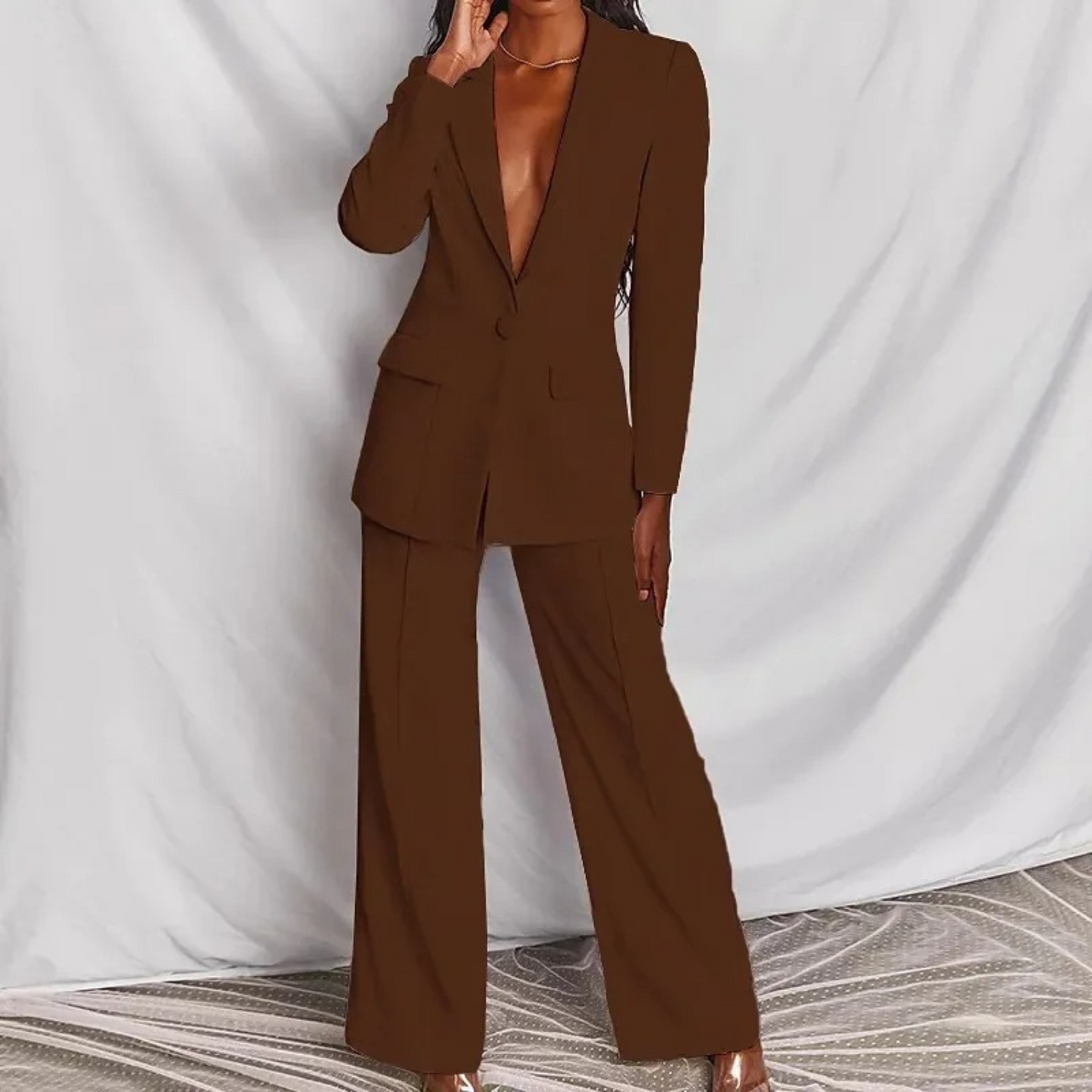 Bina - langärmeliges blazer-hosen-set für frauen 5