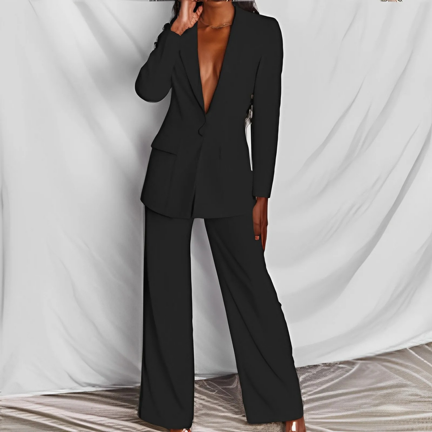 Bina - langärmeliges blazer-hosen-set für frauen 7