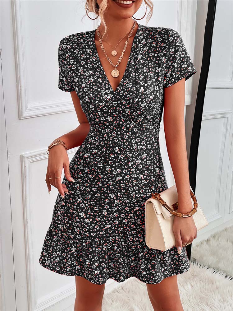 Blumiges Kleid für Damen 0