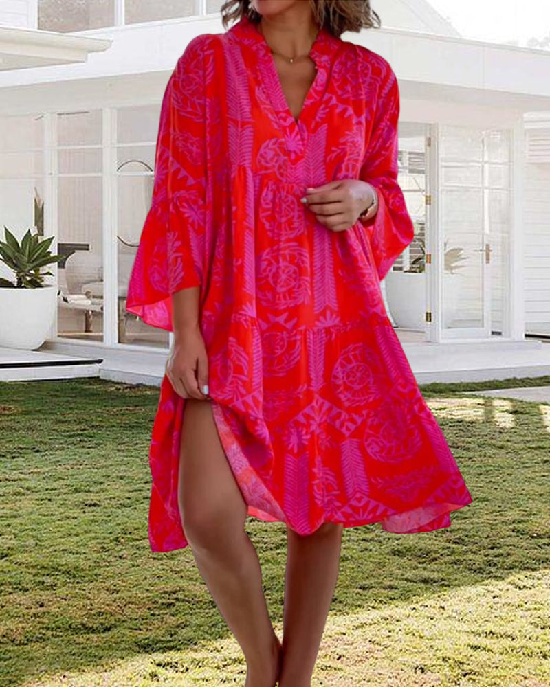 Bryanna - modisch lockeres Sommerkleid mit V-Ausschnitt 1